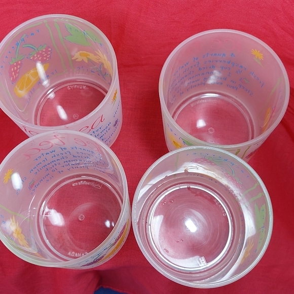 Set of 4 Frosted Plastic/Acrylic Drinking Cups Iced Tea Recipe 14 oz - Picture 4 of 5